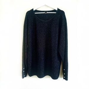 NWOT Carolyn Taylor Glitter Black Long Sleeve Sweater